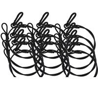 Pack 12 Elingues 4MM 85CM Noir Crochets et élingues