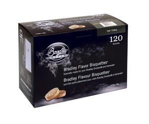 Pack 120 Bisquettes de fumage Bradley Smoker - Chêne