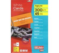 DECAdry TopLine OCC3347 - Blanc - 210 x 99 mm - 200 g/m² - 45 carte(s) (15 feuille(s) x 3 cartes