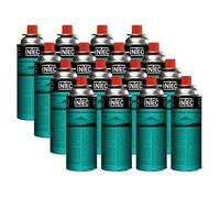 Pack 16 Bouteilles de gaz Butane 250 g Cartouche gaz Camping Compacte Encliquetable Réchaud Désherbeur Barbecue INTEC