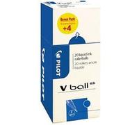 Pilot V Ball Stylo roller encre liquide à capuchon pointe fine 0,5 mm bleu (Pack Promo 16 + 4 OFFERTS)