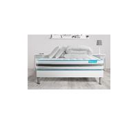 Pack 160x200 matelas BodyFlex + sommier kit blanc + Couette 260x240cm + 2 oreillers 60x40cm