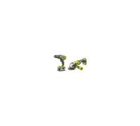 Ryobi Pack perceuse-visseuse à percussion et meuleuse One+ R18PDAG-242S 18V, 2,0 Ah + 4,0 Ah, chargeur