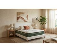 Pack 180x200 cm : Lit Colisee simili cuir noir + Matelas Emeraude