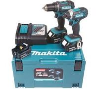 Pack 18V perceuse visseuse DDF482 + visseuse à chocs DTD152 + 3 batteries 5Ah + chargeur + coffret MAKPAC - MAKITA - DLX2127TJ1 G