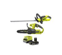 Pack 18V RYOBI Tronçonneuse RY18CS20A-0 - Taille-haies OHT1845 - Batterie 2,0Ah et chargeur