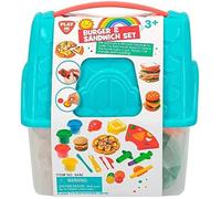 Pack 19 pièces pâte à modeler - Burger sandwich & pizza - Jouet enfant dès 3 ans - 18 x 18 x 16 cm