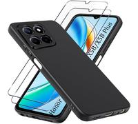 Pack 2+1 - Verre Trempé + Coque Silicone Anti-Choc Pour Honor X5b / X5b Plus, Protection Écran Anti-Rayures, Bords Surélevés Et Coins Renforcés - Noir