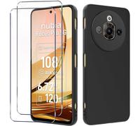 Pack 2+1 Verre Trempé + Coque Silicone Pour Nubia Focus Pro 5g - Protection Anti-Chocs, Coins Renforcés, Anti-Traces - Noir