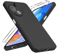 Pack 2+1 Verres Trempés + Coque Silicone Anti¿Choc Pour Tcl 60r ¿ Bords Surélevés, Coins Renforcés, Traitement Oléophobe Anti¿Empreintes ¿ Noir