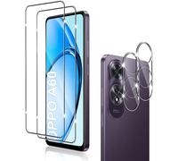 Pack 2+2 Verres Trempés Pour Oppo A60 ¿ 2x Écran + 2x Protection Caméra, 9h Anti-Rayures, Hd 99% Transparence, Pose Facile Sans Bulles, Revêtement Oléophobe