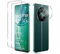 Pack 2+2 Verres Trempés + Protections Caméra Pour Realme 12+/Realme 12 Plus 5g/Realme 12 4g ¿ Dureté 9h, Anti-Bulles, Ultra Hd, Revêtement Anti-Traces, Bords 2.5d, Ultra Résistant
