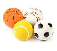 Pack 2.4"" Squeak Latex Chiot Chien Jouet Balle Sports Balls Ensembles Fetch Interactive Jouet pour Petit Chien Assorti Couleur
