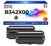 Pack 2 B342X00 Toner compatible pour Lexmark B3340 B3442 MB3442 Noir haute capacité avec puce 6000 pages impression laser pro