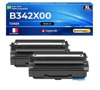 Pack 2 B342X00 Toner compatible pour Lexmark B3340 B3442 MB3442 Noir haute capacité avec puce 6000 pages impression laser pro
