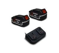 Pack 2 Batterie CONCEPT 20V Lithium 4 Ah pour la gamme d'outils Electro-portatifs X-PERFORMER + Double Chargeur