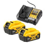 Pack 2 batteries 18 V XR 5 Ah Li-Ion + chargeur DEWALT DCB1104P2-QW