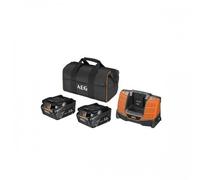 Pack 2 batteries 5.0 Ah HD et chargeur 18V et son sac AEG Powertools