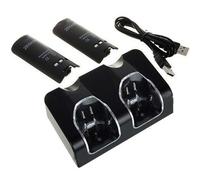 Pack 2 Batteries + Chargeur Wiimote Compatible Motion Plus - Noir Hobbytech