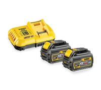 Pack 2 batteries Flexvolt 18V/54V 6Ah/2Ah + 1 chargeur en boite carton - DEWALT - DCB118T2-QW + 1 Batterie offerte avec le code 500DEW dès 500€ d'achat DEWALT
