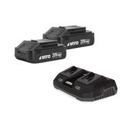 Pack 2 Batteries Lithium 20V 2Ah + Chargeur double Gamme sans fil LI VITO