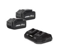 Pack 2 Batteries Lithium 20V 4.0Ah + Chargeur double 20V VITO EGO
