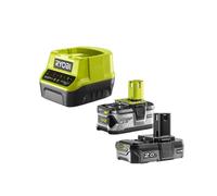Ryobi Pack 2 batteries One+ 18V Lithium-ion (4.0Ah + 2.0Ah) + chargeur rapide 2.0Ah RC18120-242