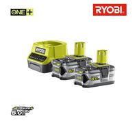 Pack 2 batteries RYOBI 18V One+ 5.0Ah LithiumPlus - 1 chargeur rapide 2.0Ah RC18120-250