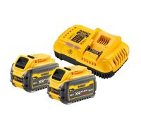 Pack 2 batteries XR FLEXVOLT 18V/54V 9Ah/3 Ah Li-Ion + chargeur rapide DEWALT