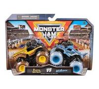 Pack 2 Camions 1:64 Monster Jam : Megalodon et Earth Shaker - Vehicule Metal Serie 31 - Set Jouet Garcon + carte