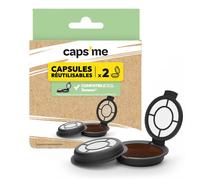 2 capsules de cafe réutilisables Caps Me - compatibles Senseo Noir