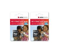Pack 2 cartes memoire microSDHC 10580 - Capacite 16GB + 16GB - Noir