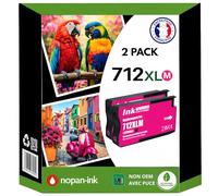 Pack 2 Cartouche 712 712 Compatible pour HP 210 230 250 630 650 Magenta Haute capacité avec Puce 29ml