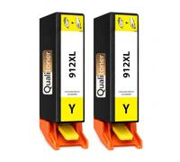 Pack 2 Cartouche 912XL 912 XL Compatible pour HP OfficeJet 8010 8012 8014 8014e 8015 8015e 8017 8022e 8024e 8025e Pro 8022 8023 8024 8025 Jaune Haute capacité avec Puce Anti Mise à Jour 825 Pages