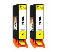 Pack 2 Cartouche 912XL 912 XL compatible pour HP OfficeJet 8010 8012 8015 Jaune Haute capacité avec puce résistante 825 pages