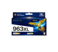Pack 2 Cartouche 963XL BK 963 BK 3JA30AE 3JA26AE compatible pour HP 9010 9012 9020 Noir Haute capacité avec puce 2000 pages puce résistante