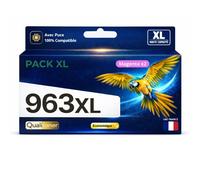 Pack 2 Cartouche 963XL M 963 M 3JA28AE 3JA24AE compatible pour HP 9010 9020 Magenta Haute capacité avec puce 1600 pages puce résistante