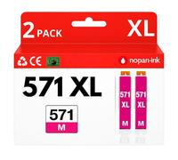 Pack 2 Cartouche CLI-571XL CLI 571XL compatible pour Canon Pixma MG5750 TS5050 Magenta Haute capacité avec puce 650 pages