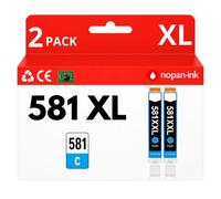 Pack 2 Cartouche CLI-581XXL CLI 581 XXL compatible pour Canon Cyan Haute capacité avec puce 830 pages