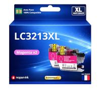 Pack 2 Cartouche d'encre LC3213M LC3213 M LC3211M LC3211 M Compatible pour Brother DCP J497DW J572DW J772DNW J772DW J774DW MFC J491DW J497DW J890DW J895DW Magenta Haute capacité avec Puce 400 Pages