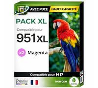 Pack 2 Cartouche Encre 951XL 951XL 951 XL CN047AE CN051AE Compatible pour HP 251DW 276DW 8100 8600 8600 8610 8615 8616 8620 8625 8630 8640 8660 Magenta Haute capacité avec Puce 26 ML