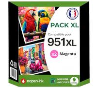Pack 2 Cartouche Encre 951XL CN047AE CN051AE Compatible pour HP 251DW 276DW 8660 Magenta Haute capacité avec Puce 26 ML