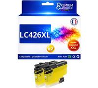 Pack 2 Cartouche LC426XL LC426 XL compatible pour Brother Jaune Haute capacité avec puce 5000 pages
