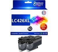 Pack 2 Cartouche LC426XL LC426 XL compatible pour Brother Noir Haute capacité avec puce 6000 pages