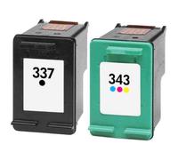 Pack 2 Cartouche N° 337 XL et N° 343 XL pour imprimante HP Photosmart 2570 2575 8050 C 4100 C 4180 C 4190 - Plein d'encre