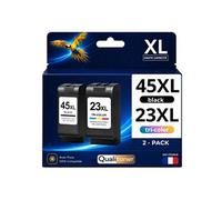 Pack 2 Cartouches 23 45 C1823AE 51645AE compatible pour HP Noir Couleur Haute capacité avec puce