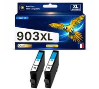 Pack 2 Cartouches 903XL 903 XL Cyan compatible pour HP OfficeJet Pro 6960 6970 Haute capacité avec puce résistante aux mises à niveau