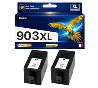 Pack 2 Cartouches 903XL 903 XL Noir Compatible pour HP OfficeJet 6950 6956 OfficeJet Pro 6960 6968 6970 6975 6979 Haute capacité Puce Anti Mise à Jour 825 Pages