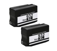 Pack 2 Cartouches 932XL 932 XL compatible pour HP OfficeJet 6100 6600 6700 Noir Haute capacité avec puce 1000 pages
