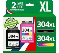 Pack 2 cartouches compatible avec HP 304 XL - Sans niveau